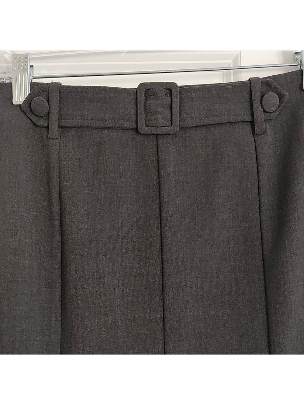 TRIBAL Mid length Pleated Flare Gray Business Skirt Size 2 - Picture 5 of 9